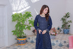 Mahpara 03-Piece Embroidered Blue Chiffon Suit